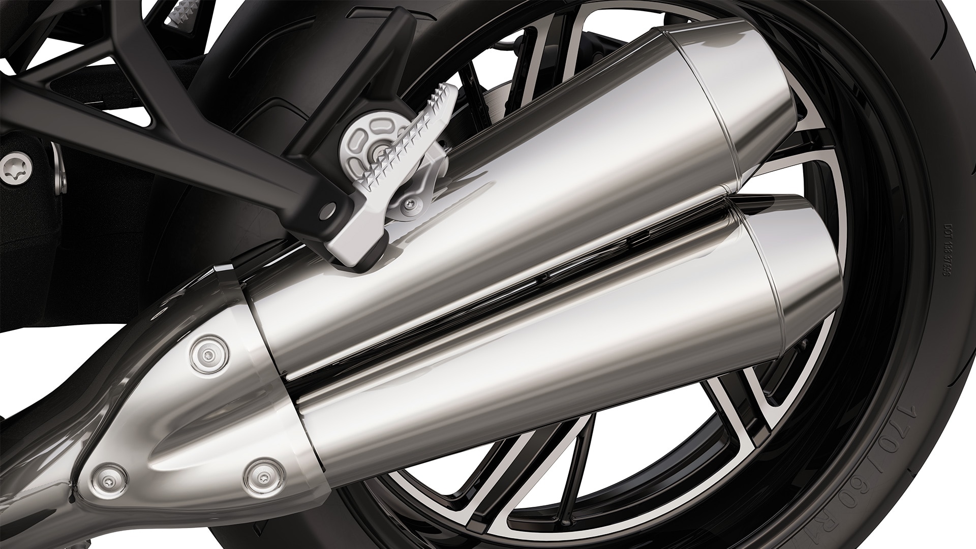 BMW Motorrad R 12 nineT의 듀얼 파이프 방식 리어 사일렌서