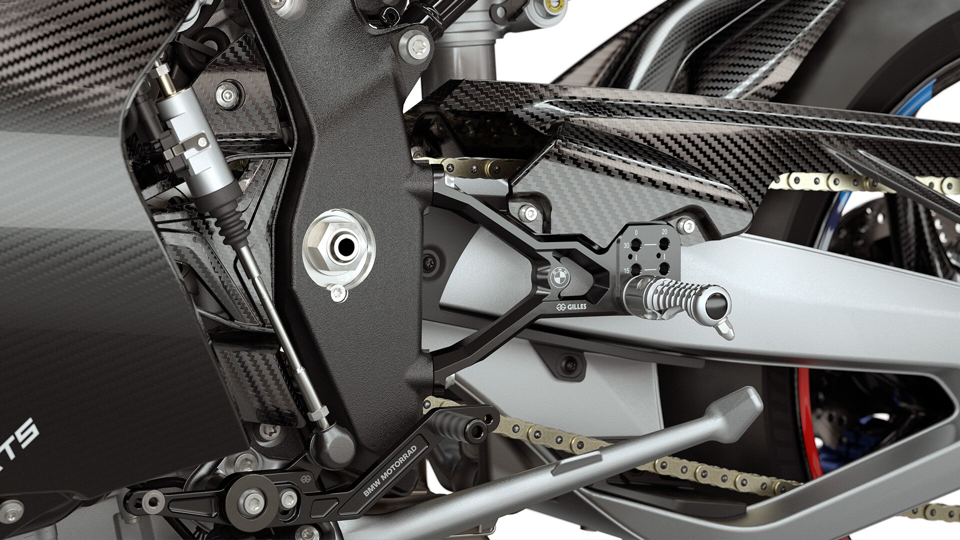 M 1000 RR 모델의 풋 레스트 시스템