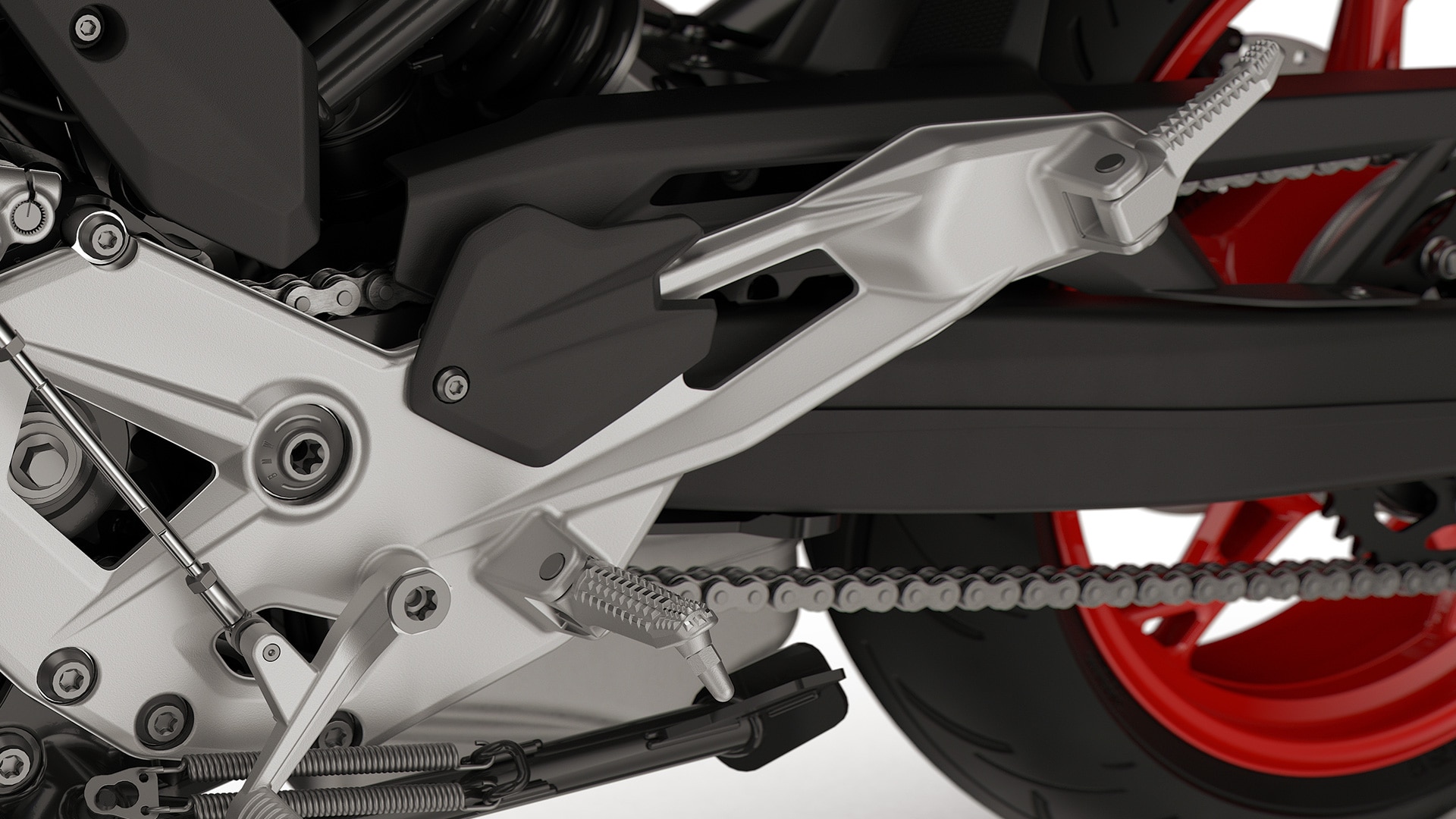 BMW Motorrad의 F 900 R 밀링 가공된 풋 레스트와 풋 레버