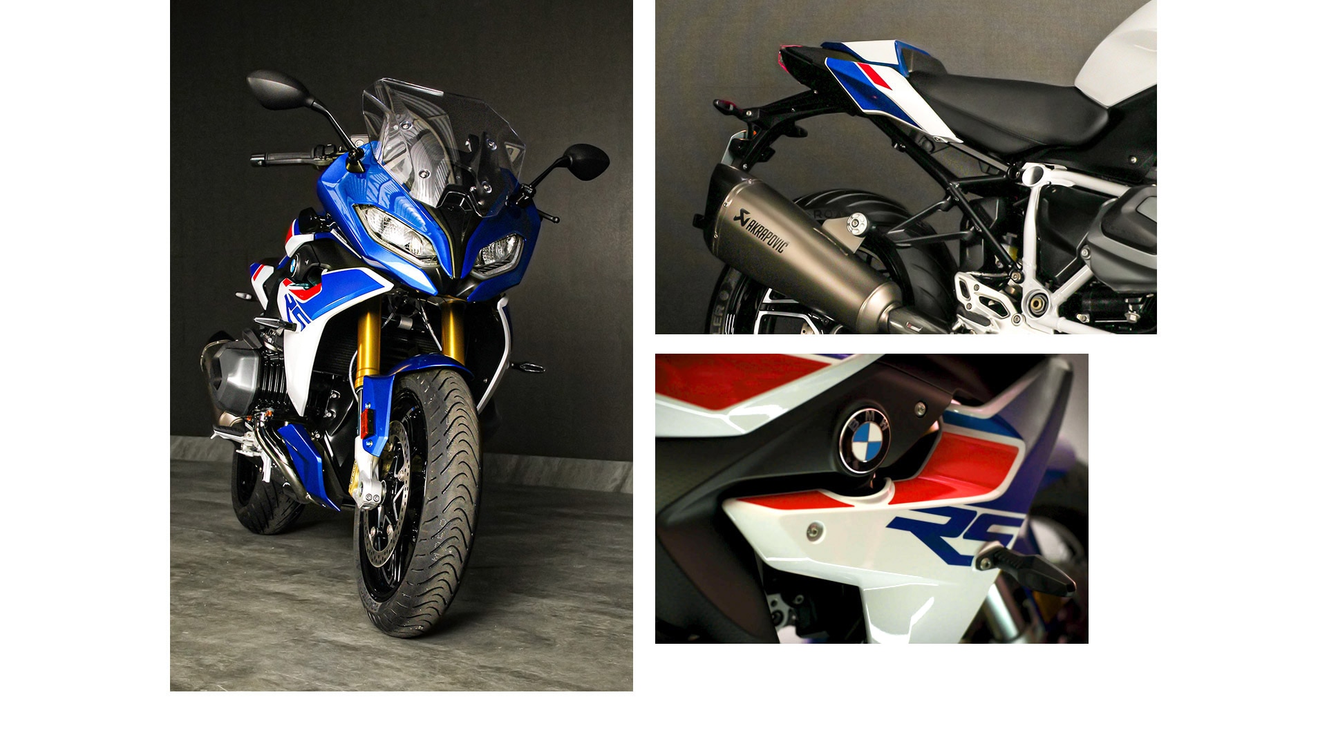 R 1250 RS 모델과 디자인 하이라이트 콜라쥬